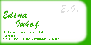 edina imhof business card